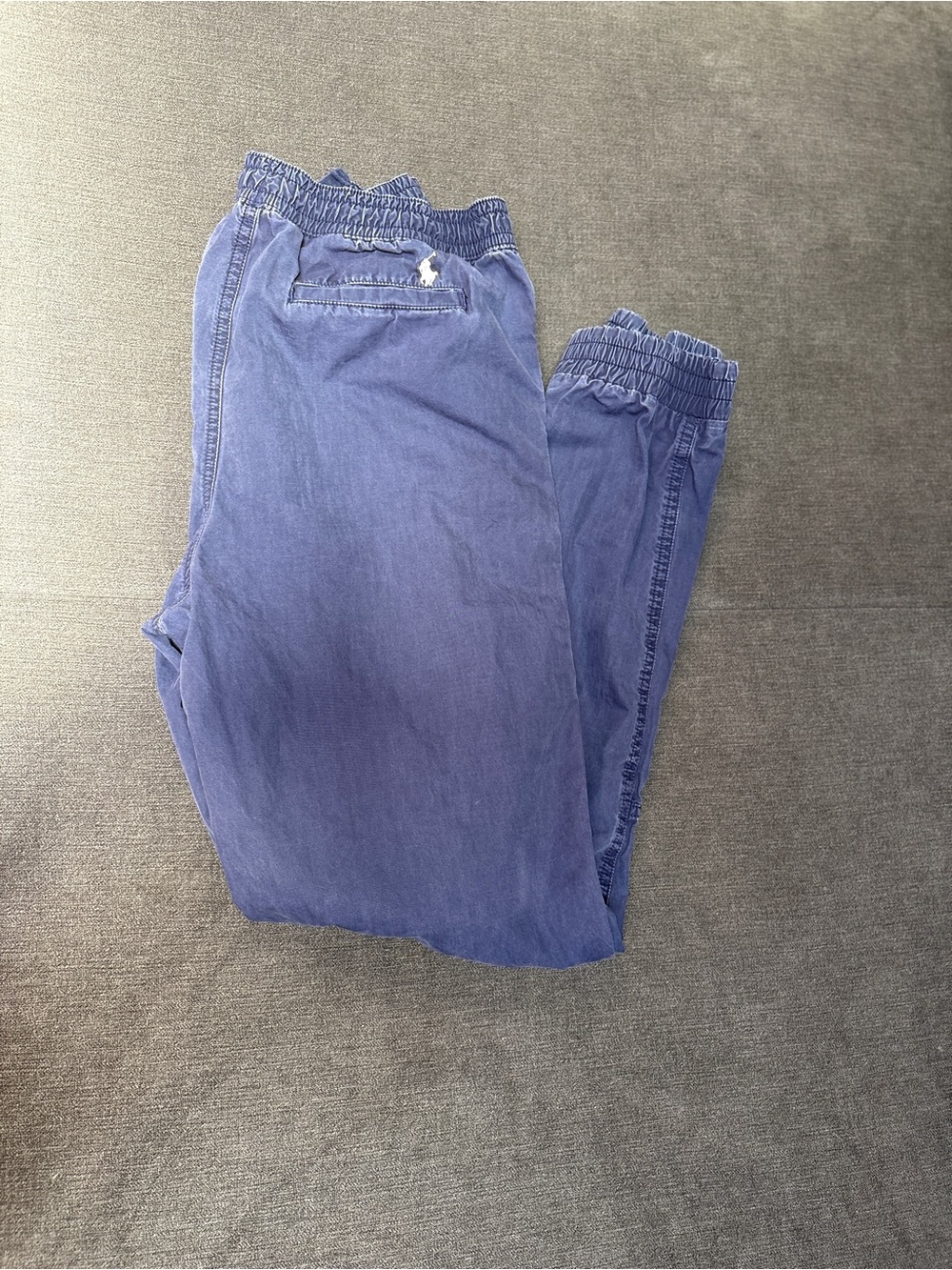 Polo Ralph Lauren Boys Blue Cotton Jogger Pants Zip Pocket Size L 14-16